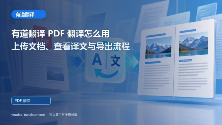 有道翻译 PDF 翻译怎么用：上传文档、查看译文与导出流程主题封面