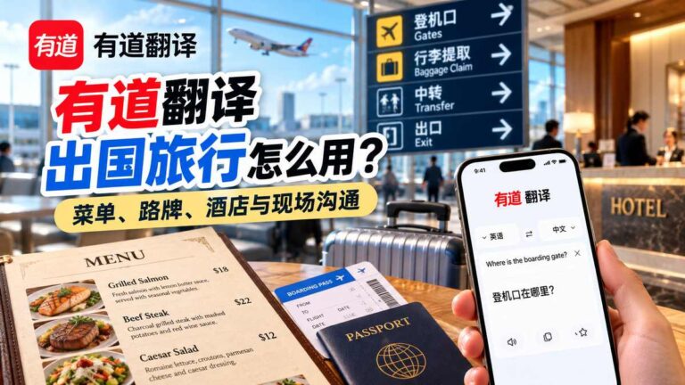有道翻译出国旅行菜单路牌酒店与现场沟通翻译
